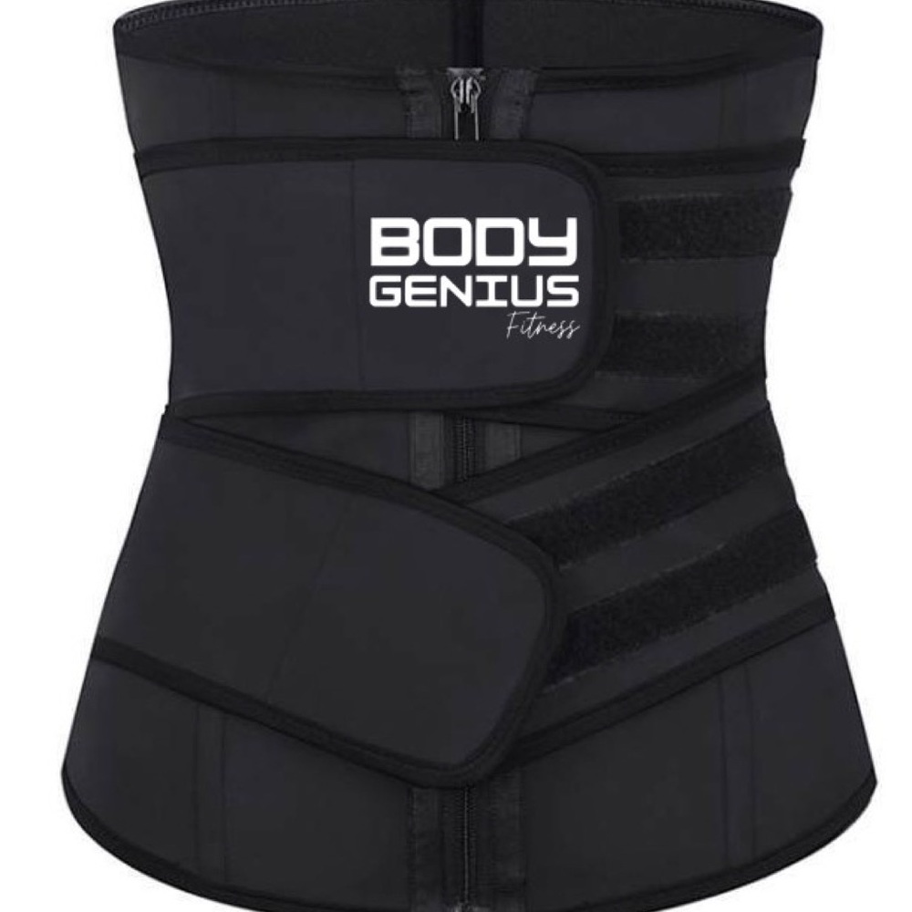 Body GeniUS Fitness, Double Compression Adjustable Latex Waist Training Shaper!